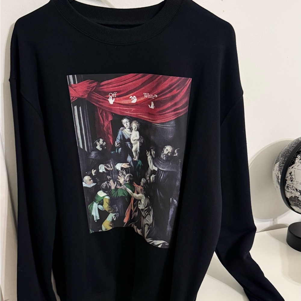 Off-White Designer Graphic Crew Neck Sweater